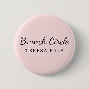 Badge Rond 5 Cm Brunch Club   Design de nom en écriture manuscrite
