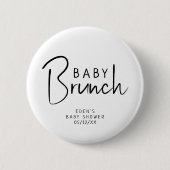Badge Rond 5 Cm Brunch pour bébé Neutre Moderne Simple (Devant)
