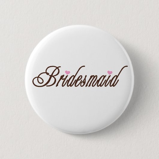 Badge Rond 5 Cm Bruns chics de demoiselle d'honneur (Devant)