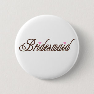 Badge Rond 5 Cm Bruns chics de demoiselle d'honneur
