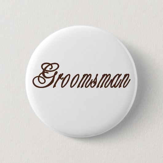 Badge Rond 5 Cm Bruns chics de Groomsman (Devant)