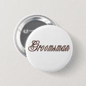 Badge Rond 5 Cm Bruns chics de Groomsman (Devant & derrière)