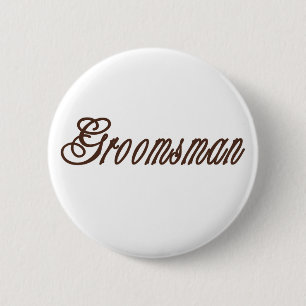 Badge Rond 5 Cm Bruns chics de Groomsman