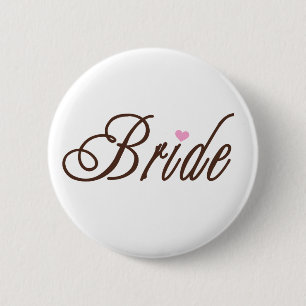 Badge Rond 5 Cm Bruns chics de jeune mariée