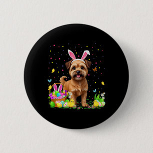 Badge Rond 5 Cm Brussels Griffon Chien Chasse d'oeufs de Pâques La