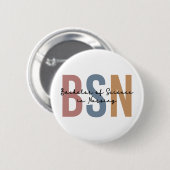 Badge Rond 5 Cm BSN Bachelor of Science in Nursing Graduation (Devant & derrière)
