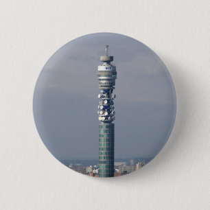 Badge Rond 5 Cm BT Tower, Londres, Angleterre.