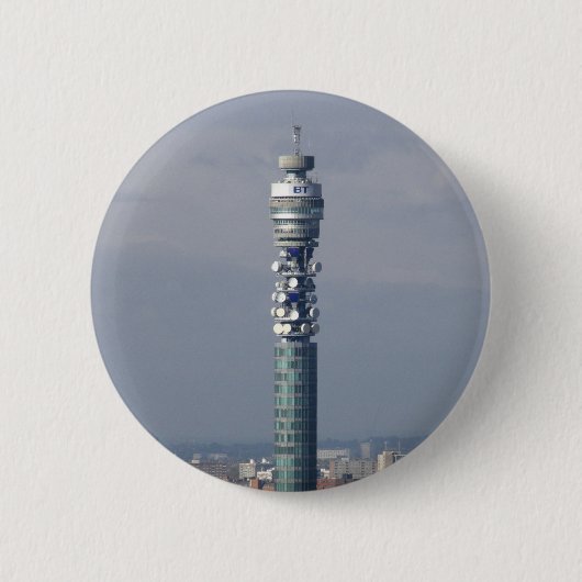 Badge Rond 5 Cm BT Tower, Londres, Angleterre. (Devant)