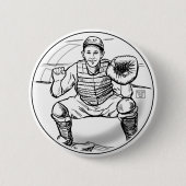 Badge Rond 5 Cm Bubble Dreams Baseball Player Art (Devant)