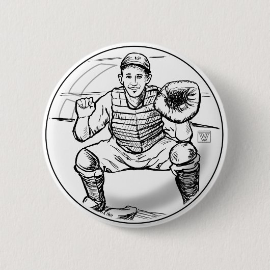 Badge Rond 5 Cm Bubble Dreams Baseball Player Art (Devant)