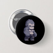Badge Rond 5 Cm Buff Alpha Silverback Gorilla Ape Design Boxer Go (Devant & derrière)