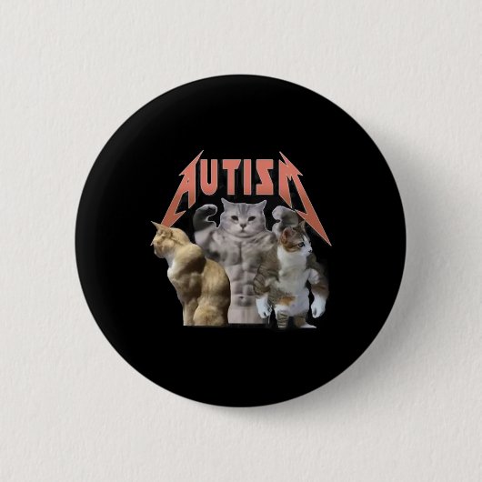 Badge Rond 5 Cm Buff Cats Autism meme (Devant)