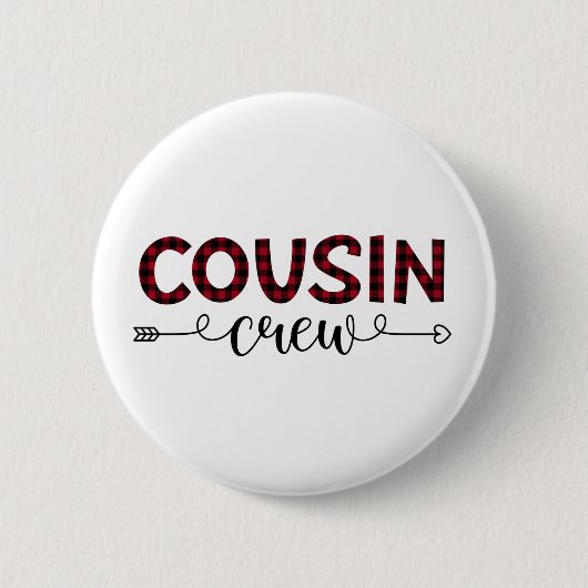 Badge Rond 5 Cm Buffalo de l'équipage de Cousin Plaid Noël Motif (Devant)