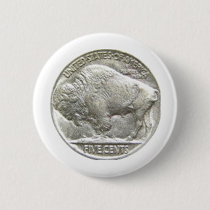 BADGE ROND 5 CM BUFFALO NICKEL