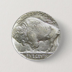 BADGE ROND 5 CM BUFFALO NICKEL