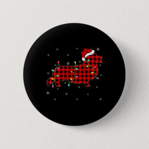 Badge Rond 5 Cm Buffalo Plaid Family Corgi Christmas Paja