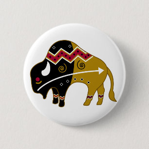 Badge Rond 5 Cm Buffalo traditionnel
