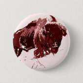 Badge Rond 5 Cm Buffle - Bison (Devant)