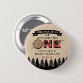 Badge Rond 5 Cm Buffle de forêt rustique Plaid Wild Un Baby shower (Devant & derrière)