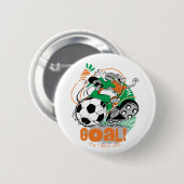 Badge Rond 5 Cm BUGS BUNNY™ Soccer objectif (Devant & derrière)