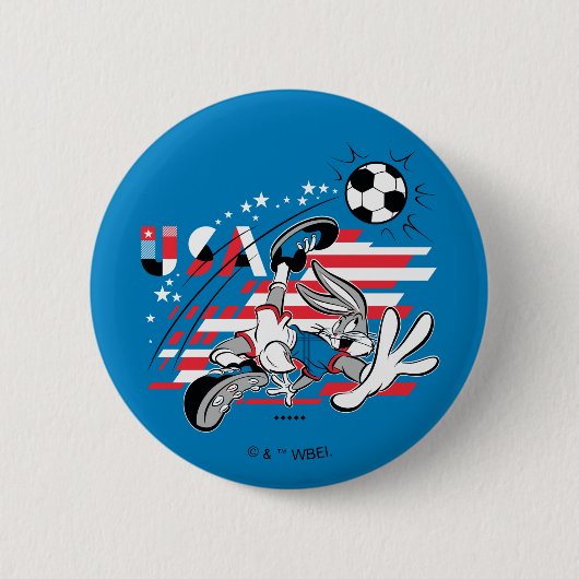 Badge Rond 5 Cm BUGS BUNNY™ Team USA Soccer Graphic (Devant)