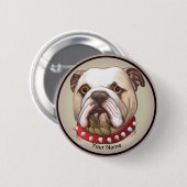 Badge Rond 5 Cm Bulldog (Devant & derrière)