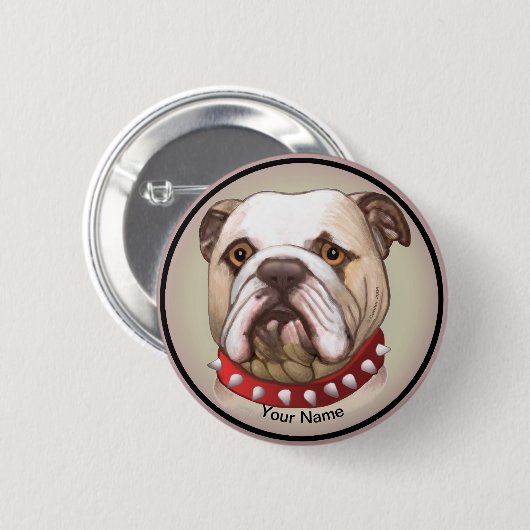 Badge Rond 5 Cm Bulldog (Devant & derrière)