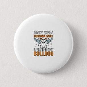 Badge Rond 5 Cm Bulldog Ange Gardien Vintage T-Shirt pour Amoureux