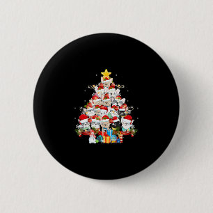 Badge Rond 5 Cm Bulldog Santa Claus Joyeux Noël