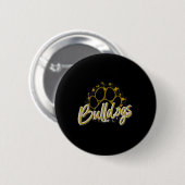Badge Rond 5 Cm Bulldogs Gold Black Cheetah School (Devant & derrière)
