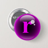 Badge Rond 5 Cm Bulle R de monogramme (Devant & derrière)