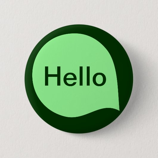 Badge Rond 5 Cm Bulle Word - Mint Green sur Dark Green (Devant)