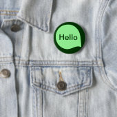 Badge Rond 5 Cm Bulle Word - Mint Green sur Dark Green (En situation)