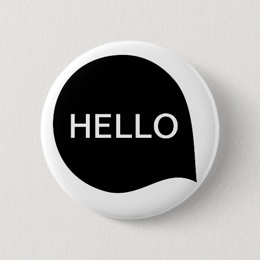 Badge Rond 5 Cm Bulle Word - Noir sur Blanc (Devant)