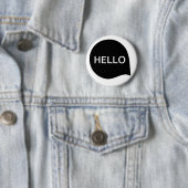 Badge Rond 5 Cm Bulle Word - Noir sur Blanc (En situation)