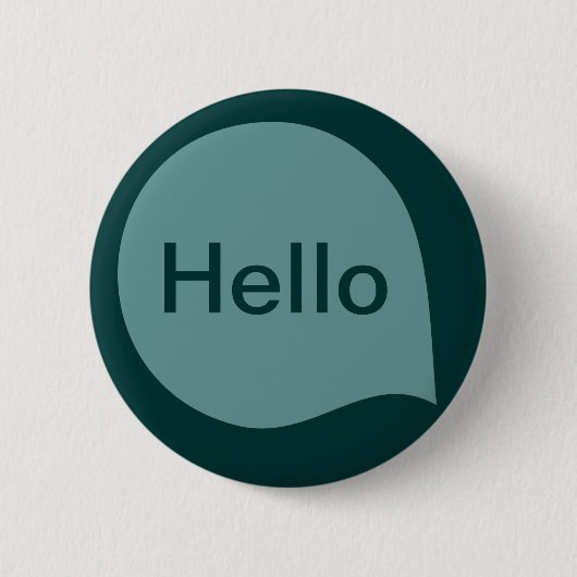 Badge Rond 5 Cm Bulle Word - Ocean Green sur Dk Moss Green (Devant)