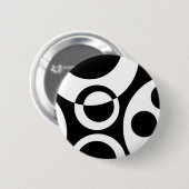 Badge Rond 5 Cm Bulles Abstraites B&W 01 (Devant & derrière)