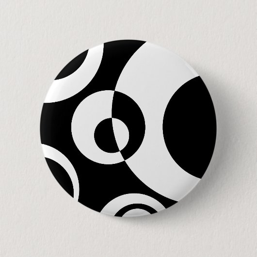 Badge Rond 5 Cm Bulles Abstraites B&W 02 (Devant)