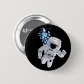 Badge Rond 5 Cm Bulles dans l'espace - canular de la NASA - bulles (Devant & derrière)