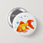 Badge Rond 5 Cm Bulles du poisson rouge (Devant & derrière)