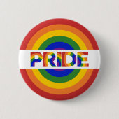 Badge Rond 5 Cm Bullseye arc-en-ciel géométrique PRIDE (Devant)
