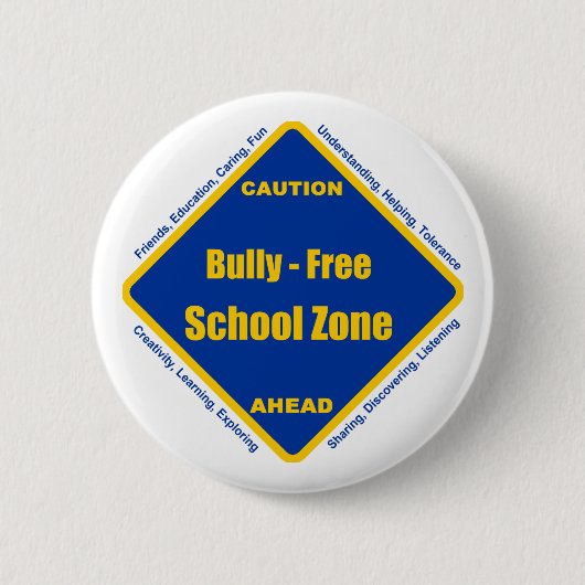 Badge Rond 5 Cm Bully - Zone d'école libre (Devant)