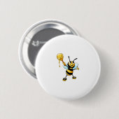 Badge Rond 5 Cm Bumble Bee with Honey (Devant & derrière)