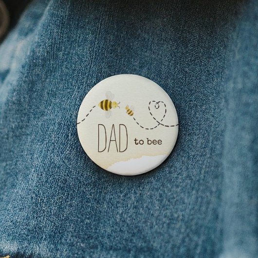 Badge Rond 5 Cm Bumblebee doux Baby shower Papa To Bee Bouton