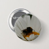Badge Rond 5 Cm Bumblebee sur l'insigne de fleurs (Devant & derrière)