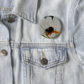 Badge Rond 5 Cm Bumblebee sur l'insigne de fleurs (En situation)