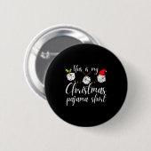 Badge Rond 5 Cm Bunco Christmas Pajama Dice Game Night (Devant & derrière)