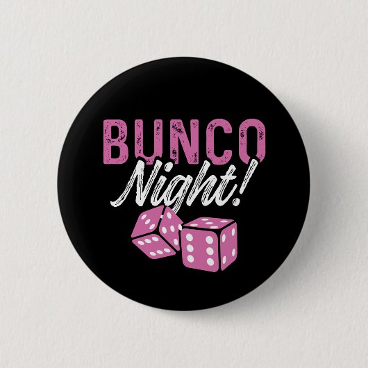 Badge Rond 5 Cm Bunco Party favorise Bunco Night Dice Bouton rose (Devant)