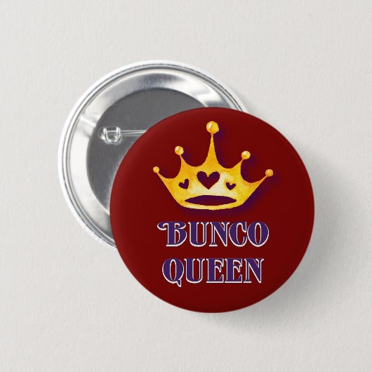 Badge Rond 5 Cm Bunco Player Queen Modern Red (Devant & derrière)