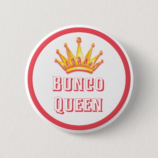 Badge Rond 5 Cm Bunco Queen Gold Crown Watercolor (Devant)